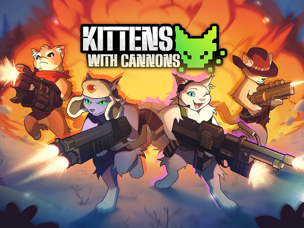 Kittens with Cannons key art with logo